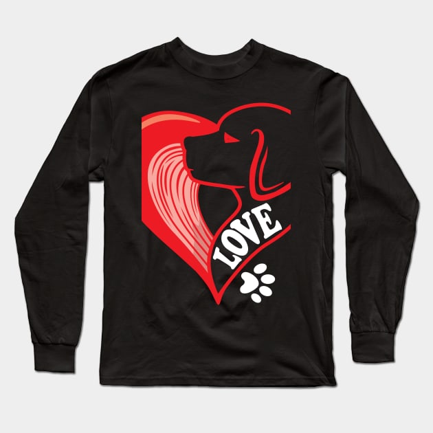i love dogs, dog footprint Long Sleeve T-Shirt by ThyShirtProject - Affiliate